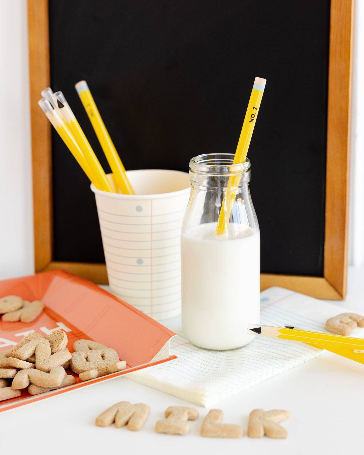 Pencil Reusable Straws 12 count