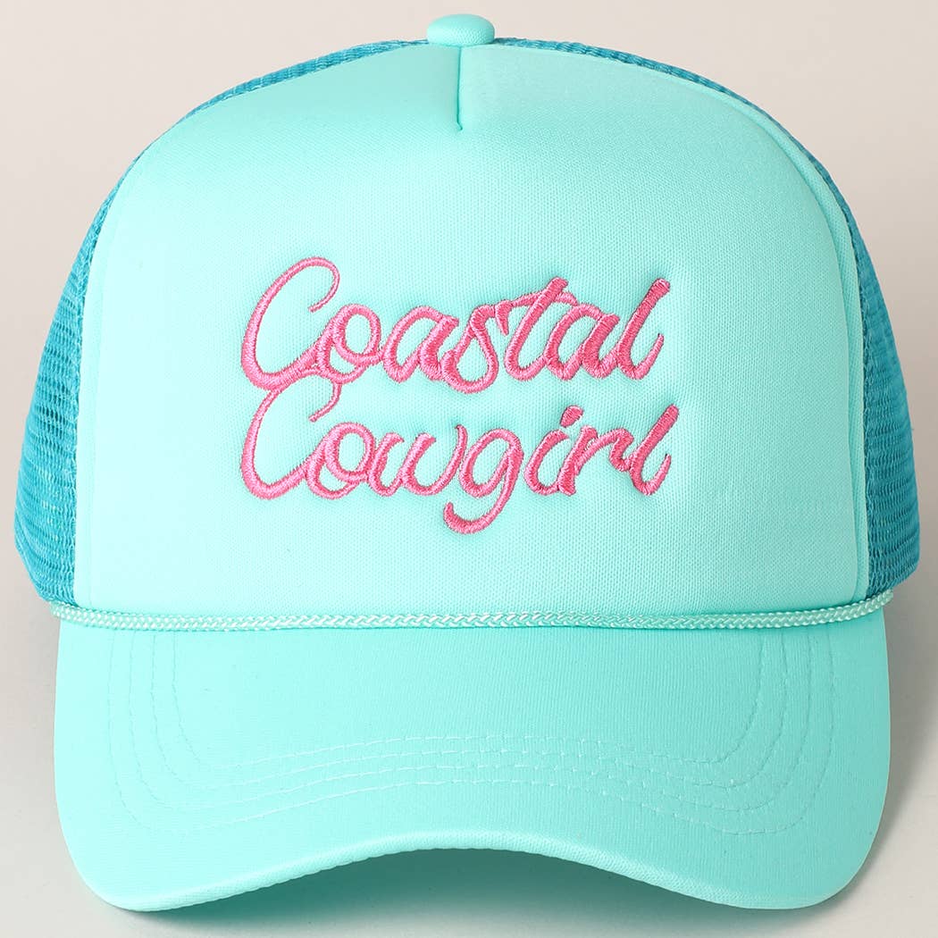 Coastal Cowgirl Embroidered Mesh Back Baseball Cap