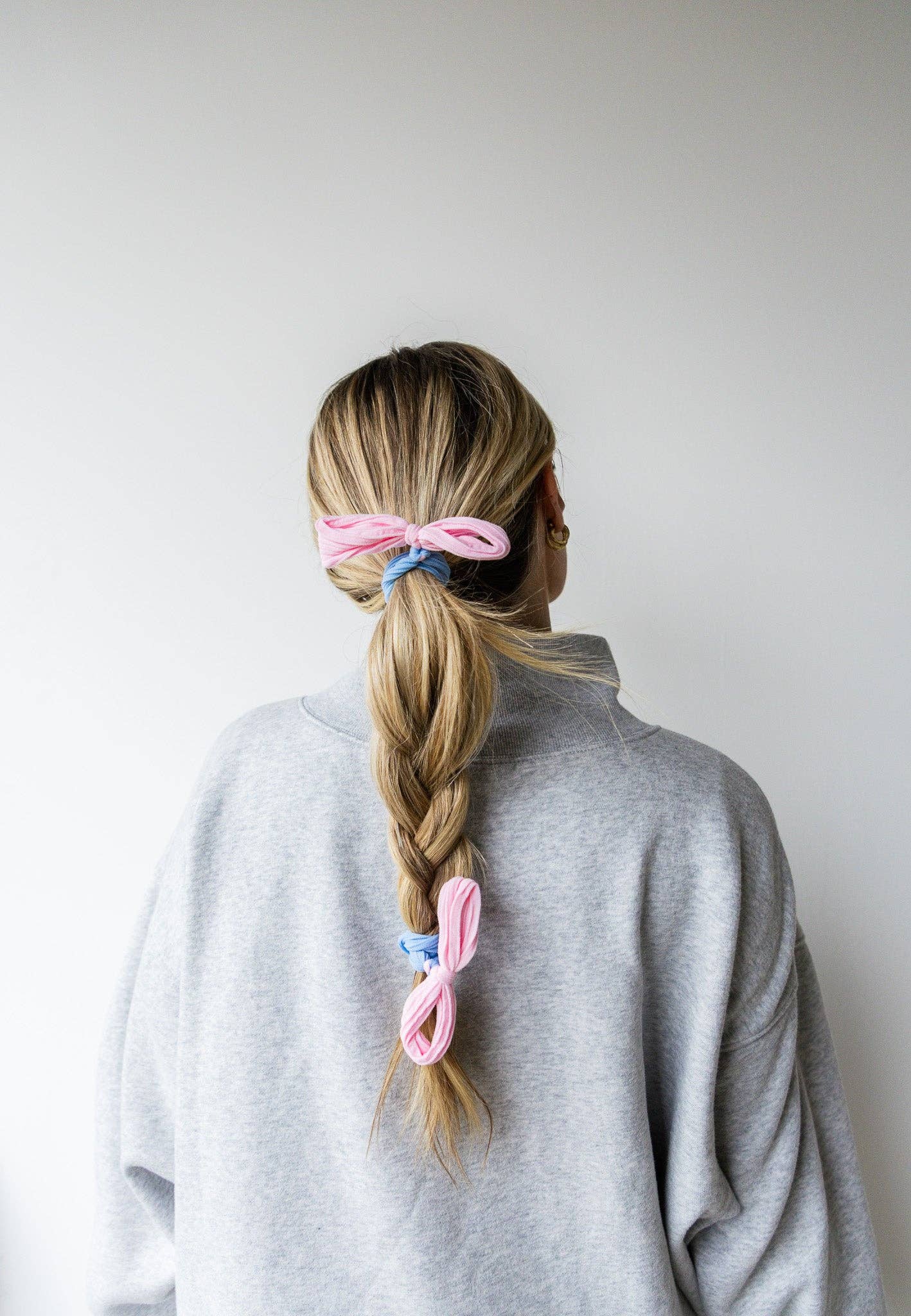 Bone and Black Bow Ponytails