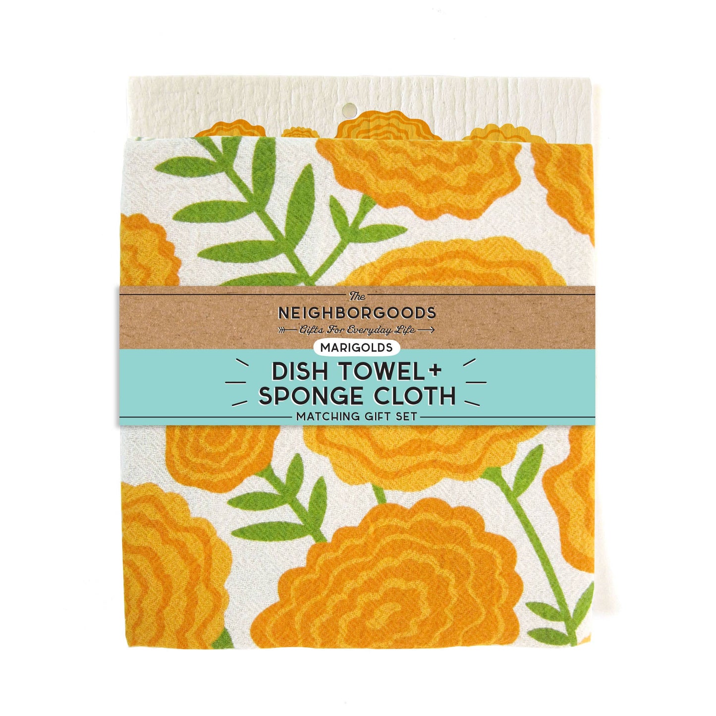 Marigold Tea Towel + Sponge Cloth Set