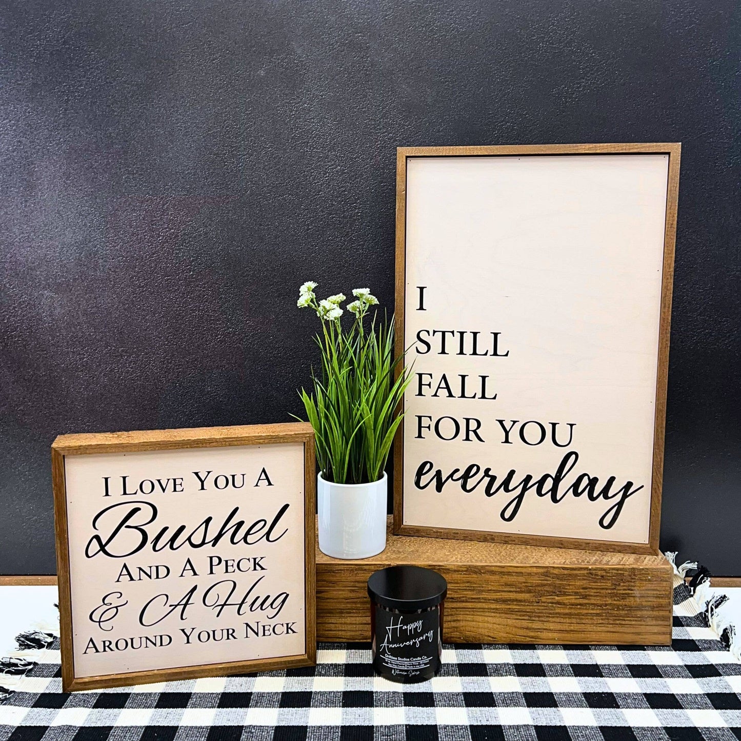 I Love You A Bushel And A Peck Wooden Sign