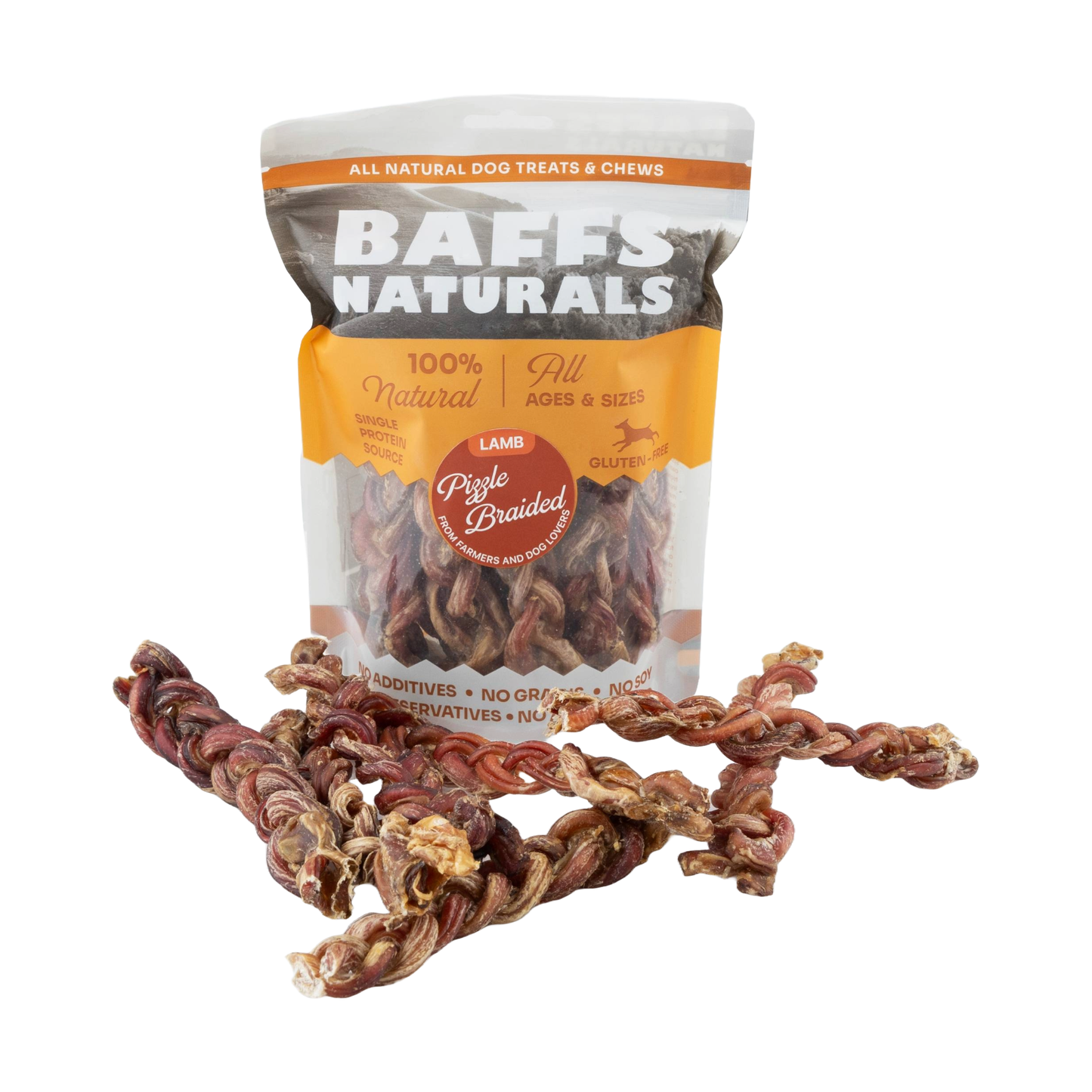 All-Natural Premium Braided Lamb Pizzle Dog Chews