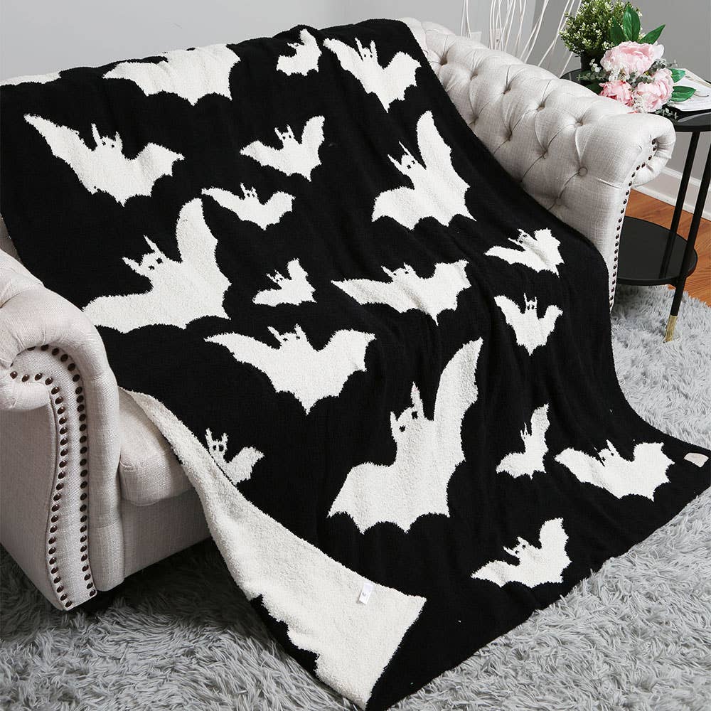 Halloween Bat Throw| Reversible Blanket