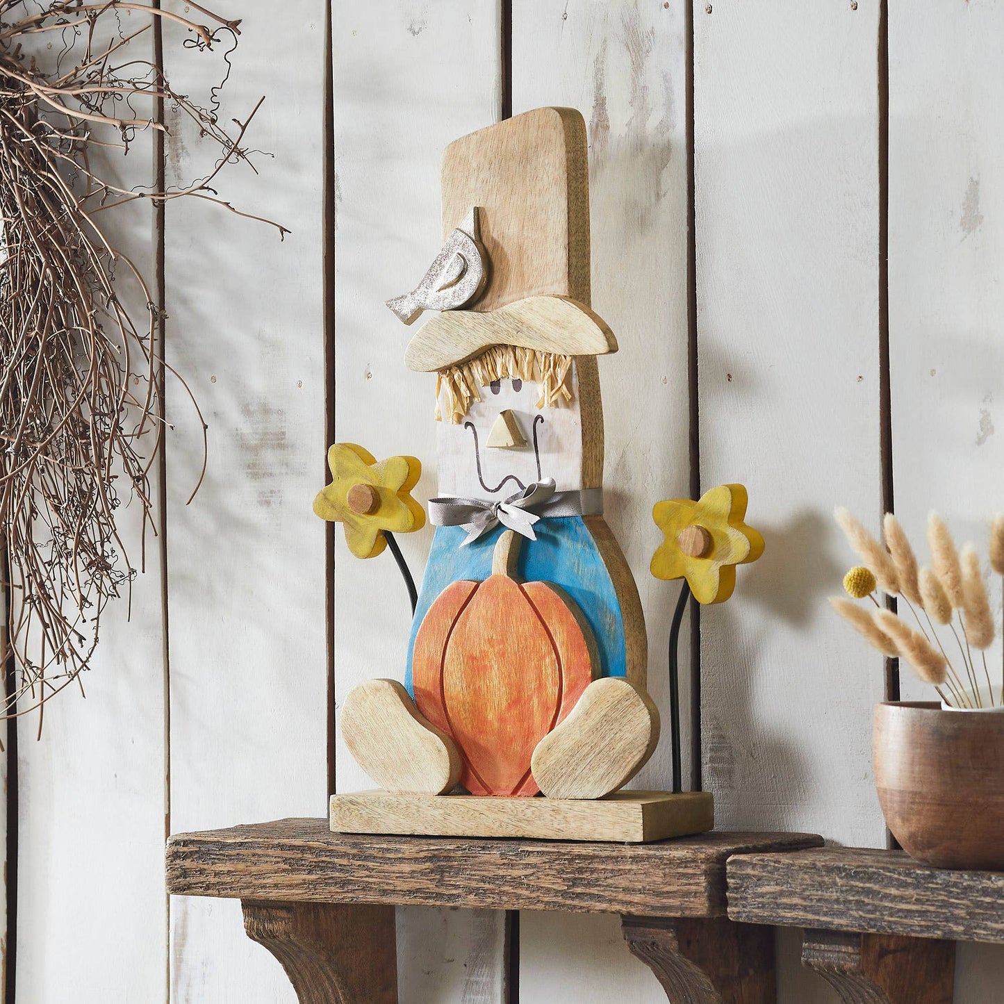 Wooden Scarecrow Fall Decor