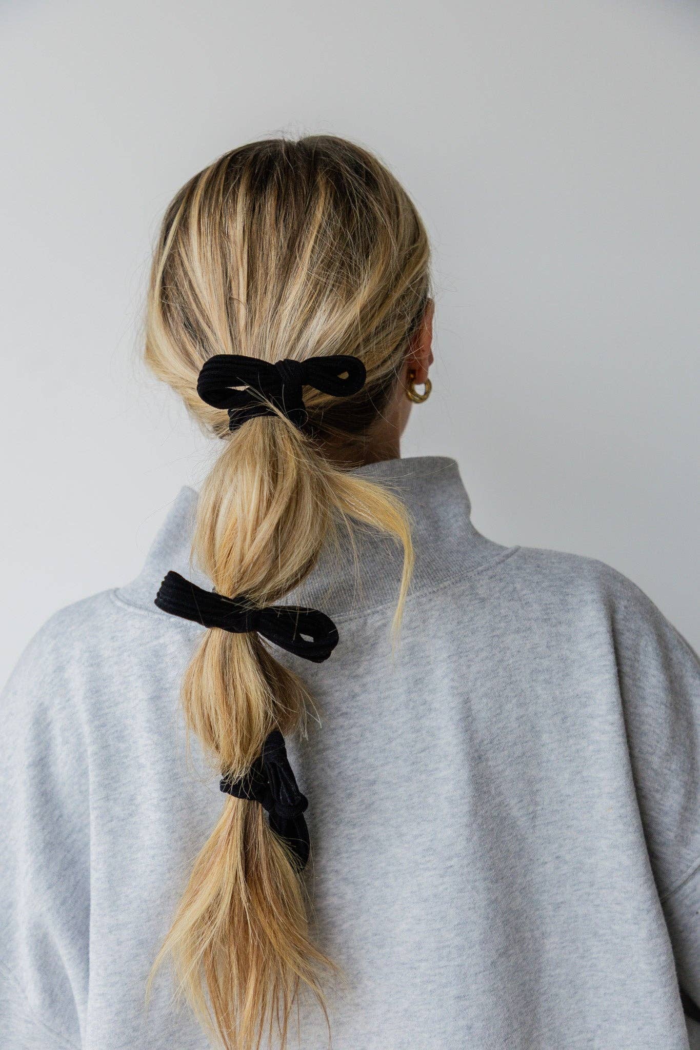 Black Bow Ponytails