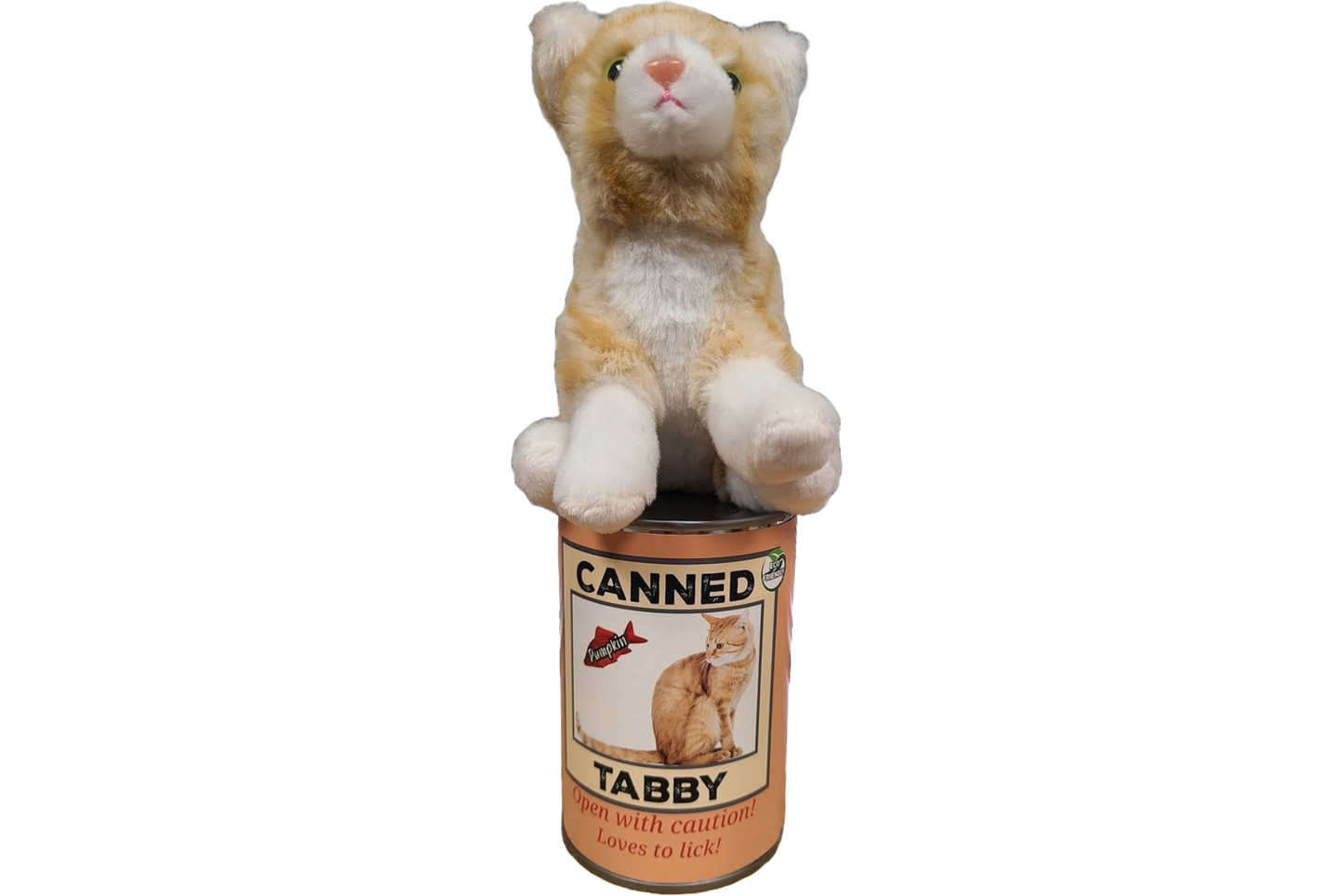 Canned Orange Tabby Cat Stuffed Plush