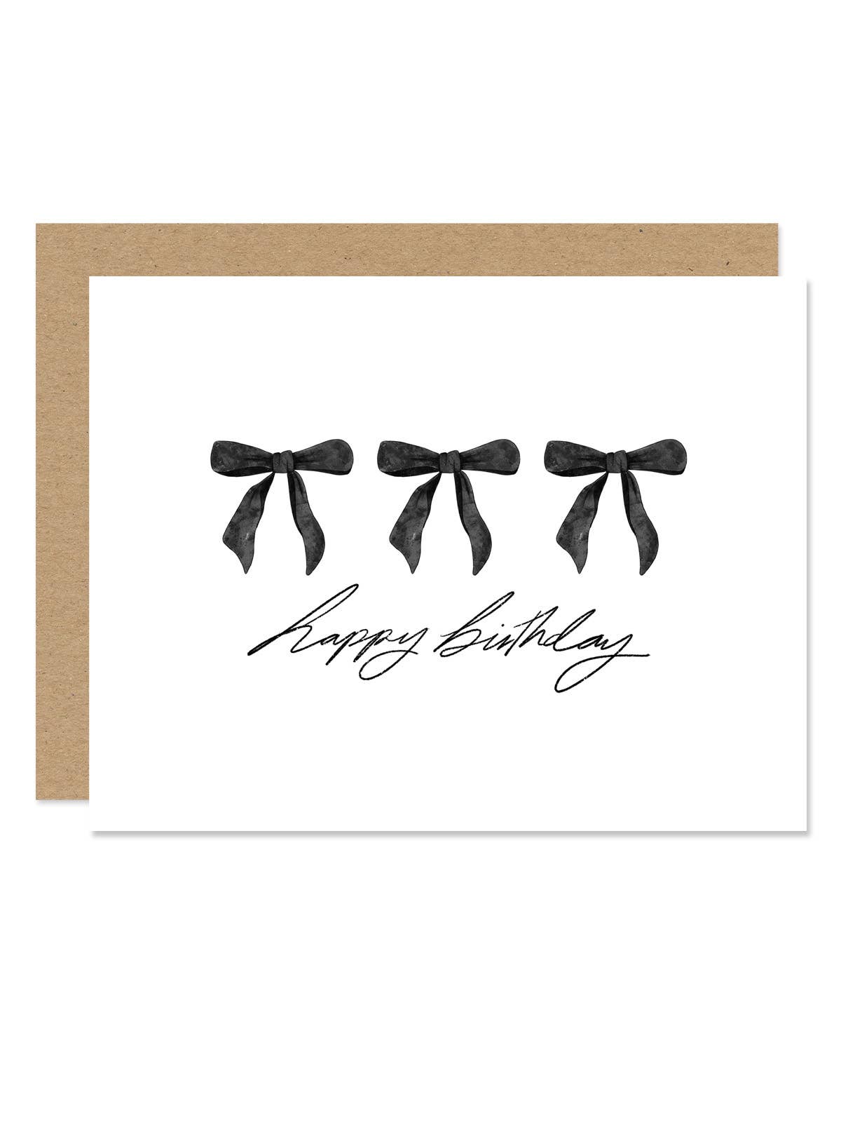 Happy Birthday Black Bow Card