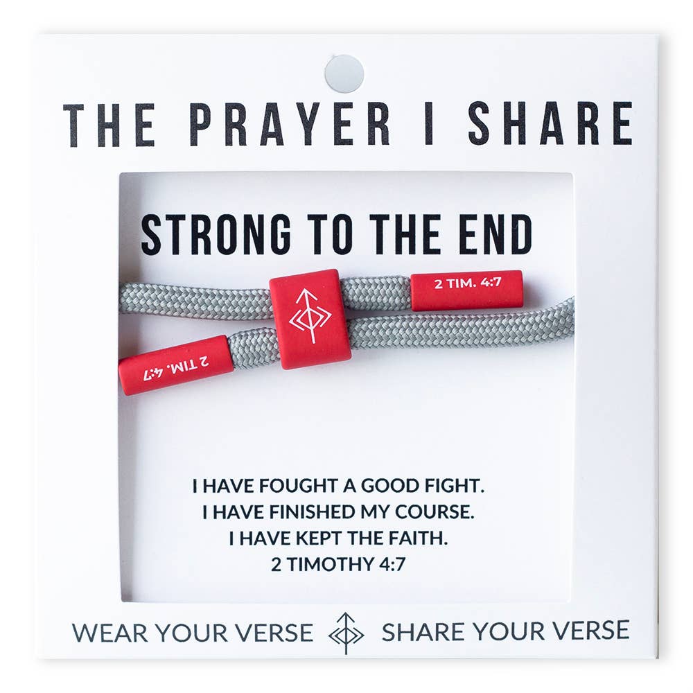 Strong to the End Christian Cord Bracelet