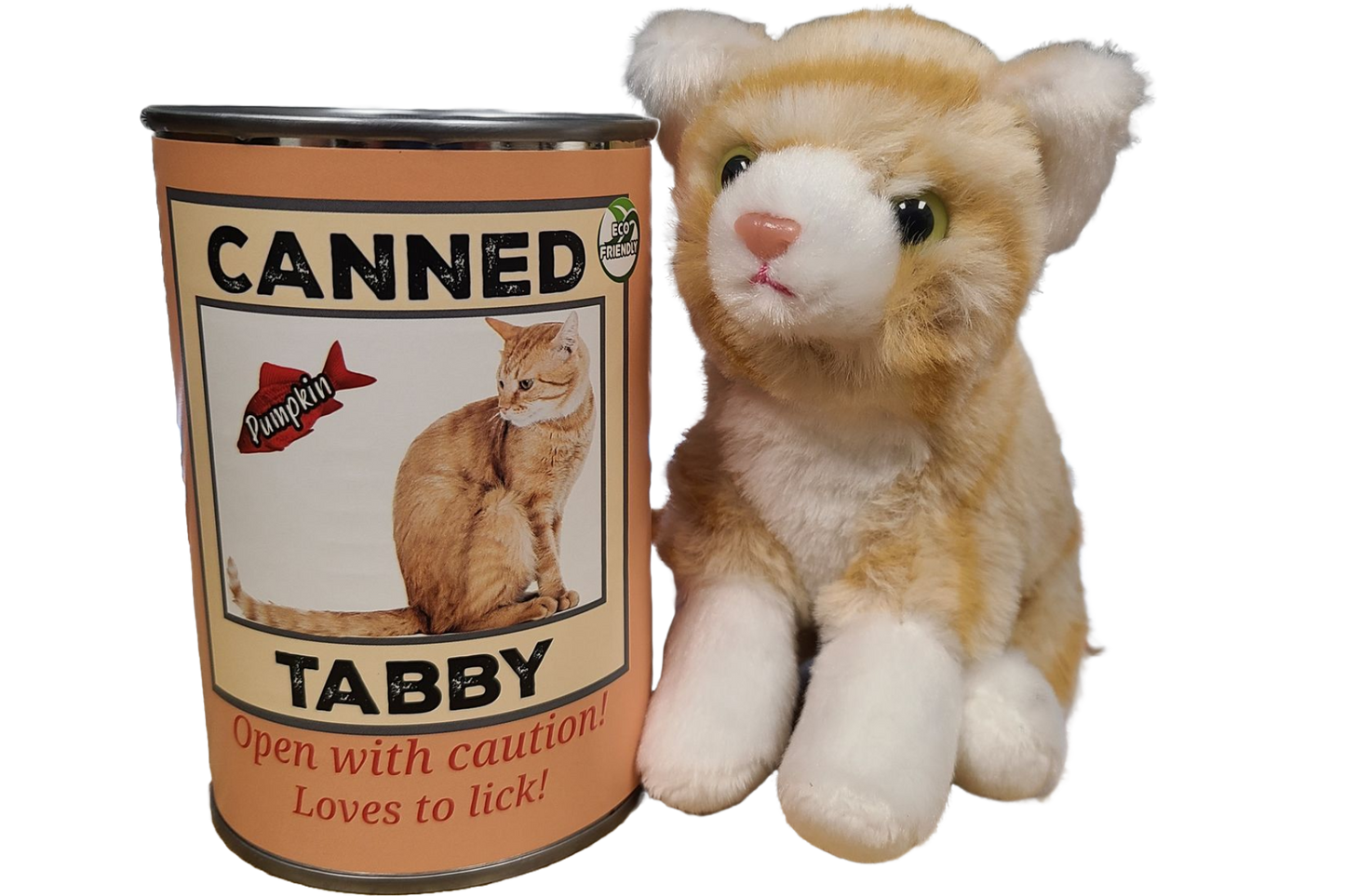 Canned Orange Tabby Cat Stuffed Plush