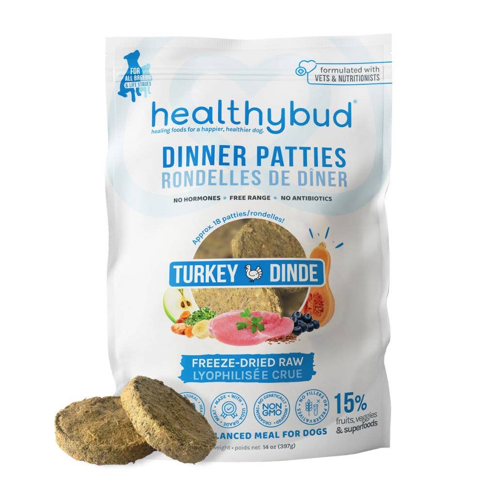 Rehydratable Healthybud Freeze-Dried Turkey Meal Patties