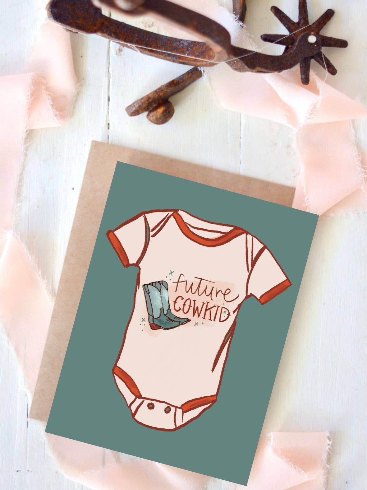 Future Cowkid Western Baby Shower Card