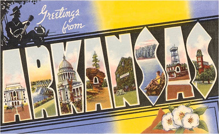 Greetings from Arkansas Vintage Sticker