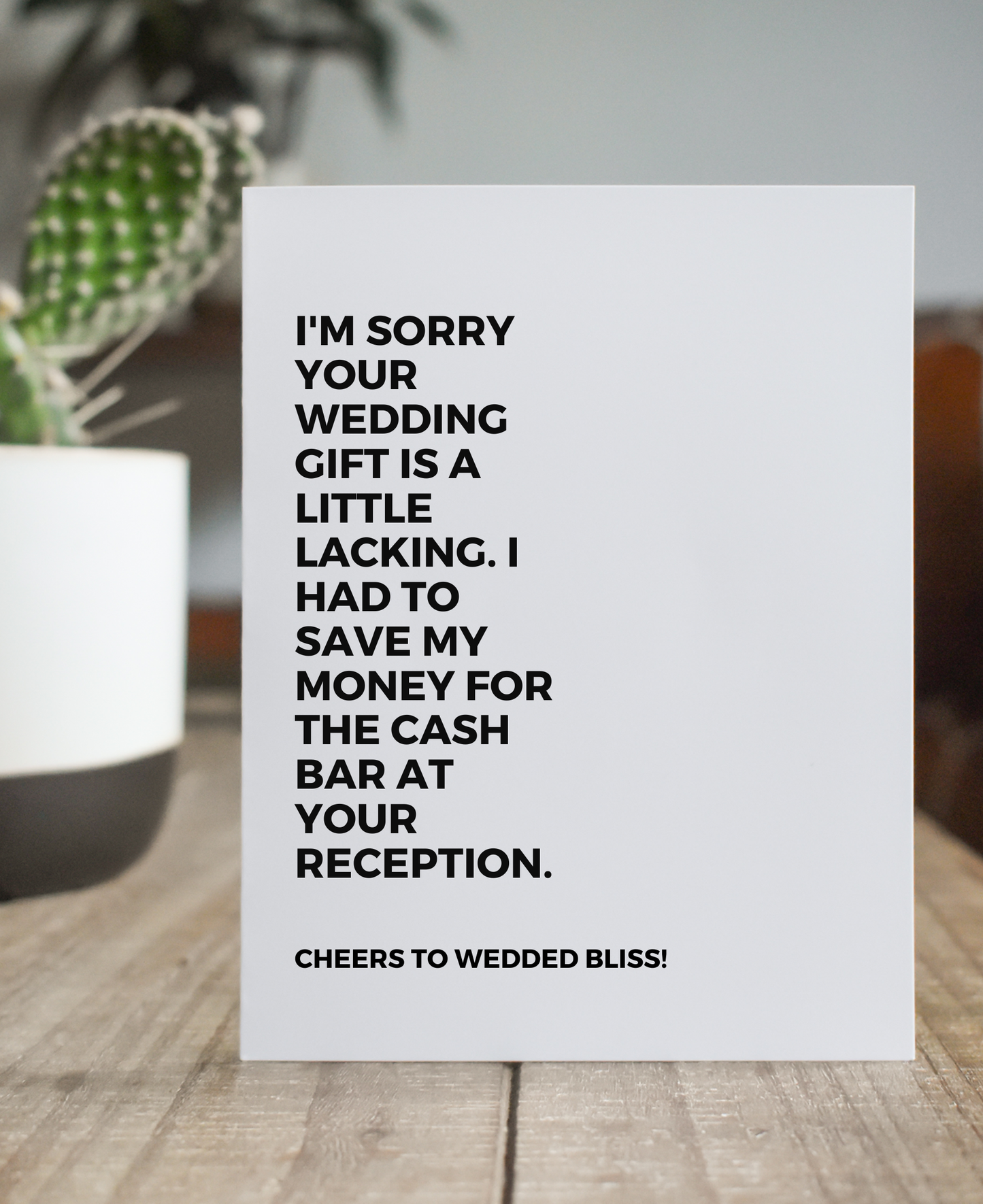 Gift is Lacking: Funny Wedding Greeting Card