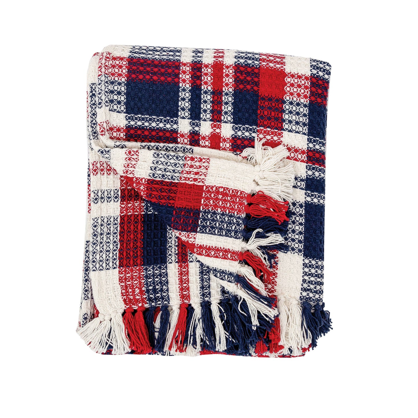 Harbor Plaid Woven Cotton 50" x 60" Throw Blanket