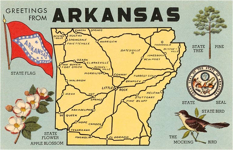 AR-28 Map of Arkansas Sticker