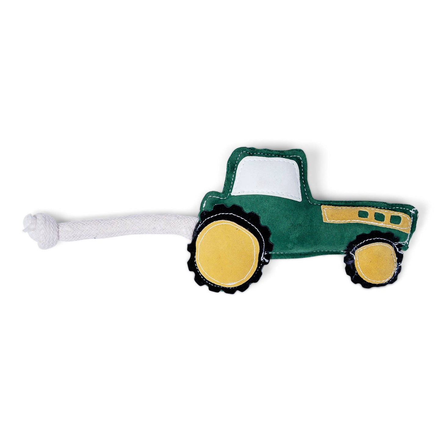 Vegan Leather Green Tractor Eco-Friendly Dog Toy