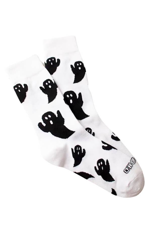 White Halloween Ghost Socks