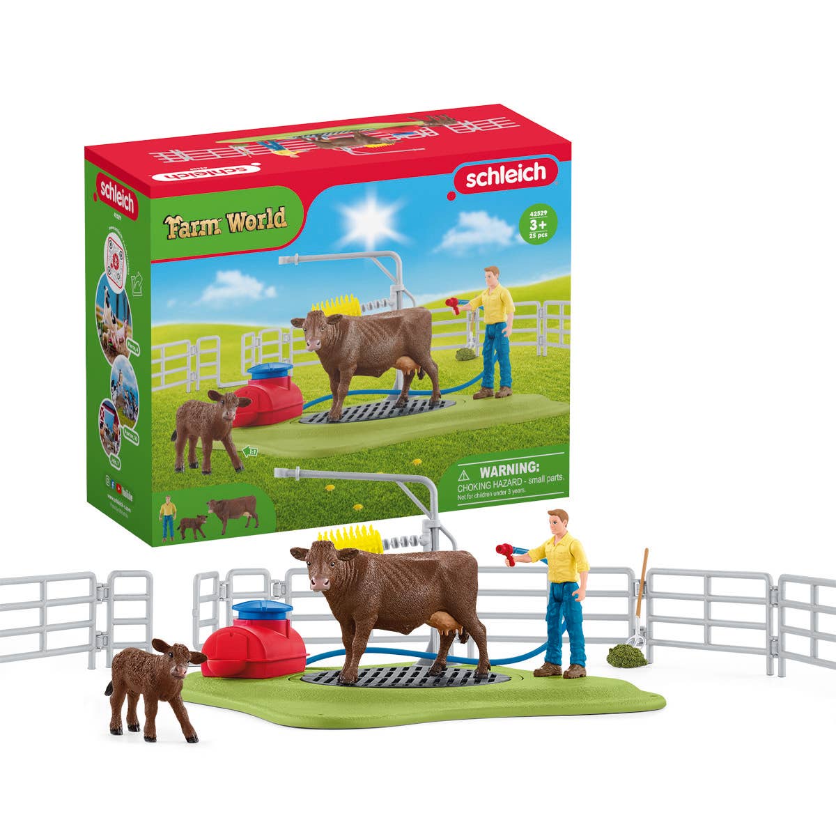 Happy Cow Wash Farm Figurine Play Set