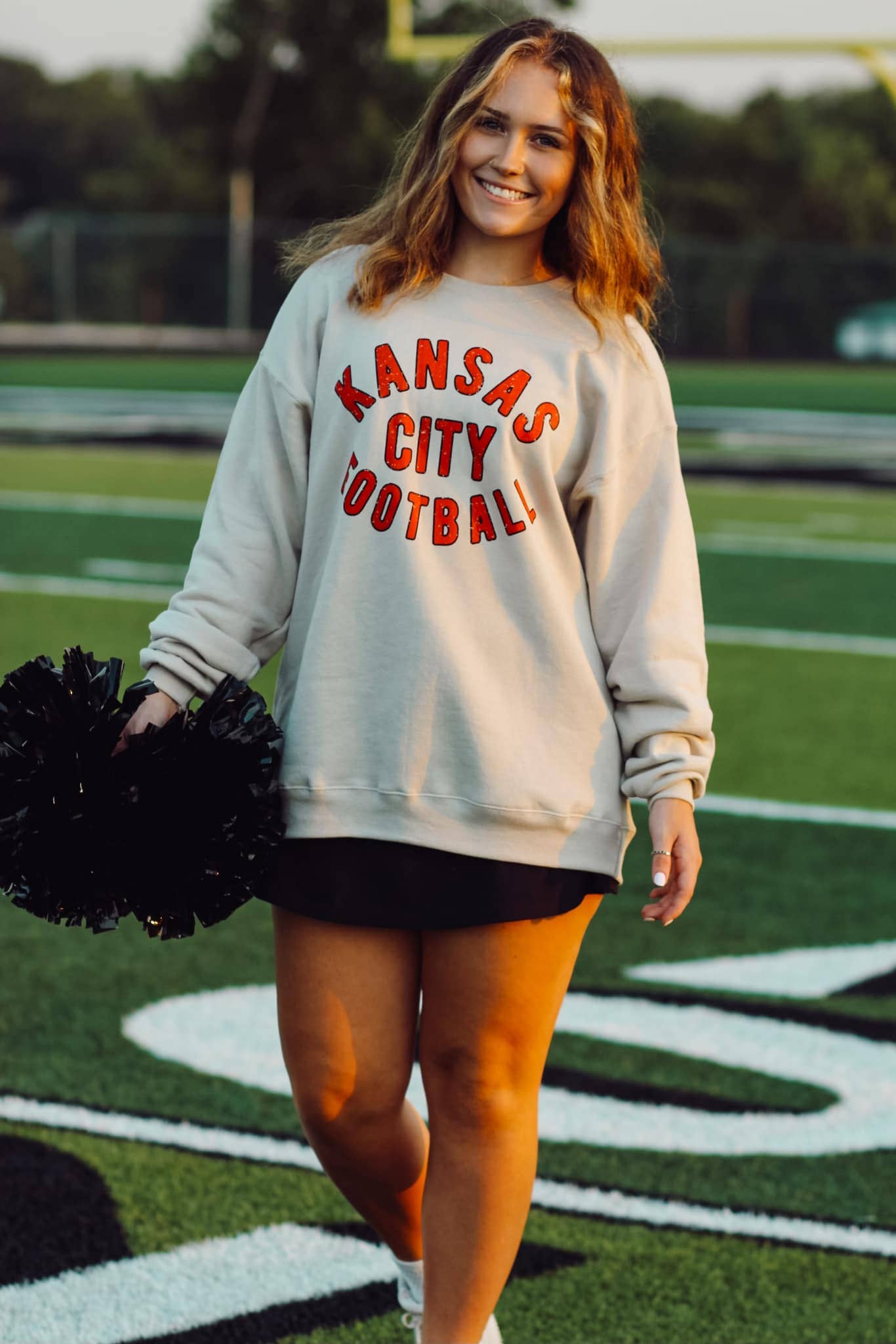 Kansas City Football Vintage Print Crewneck