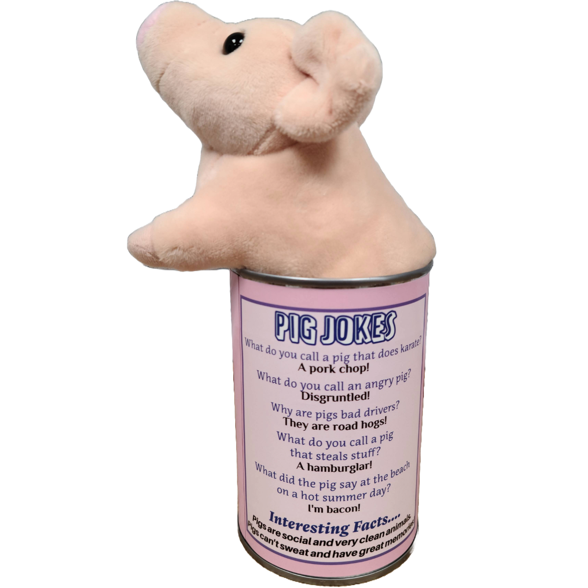 Canned Pig Stuffed Farm Animal Plush