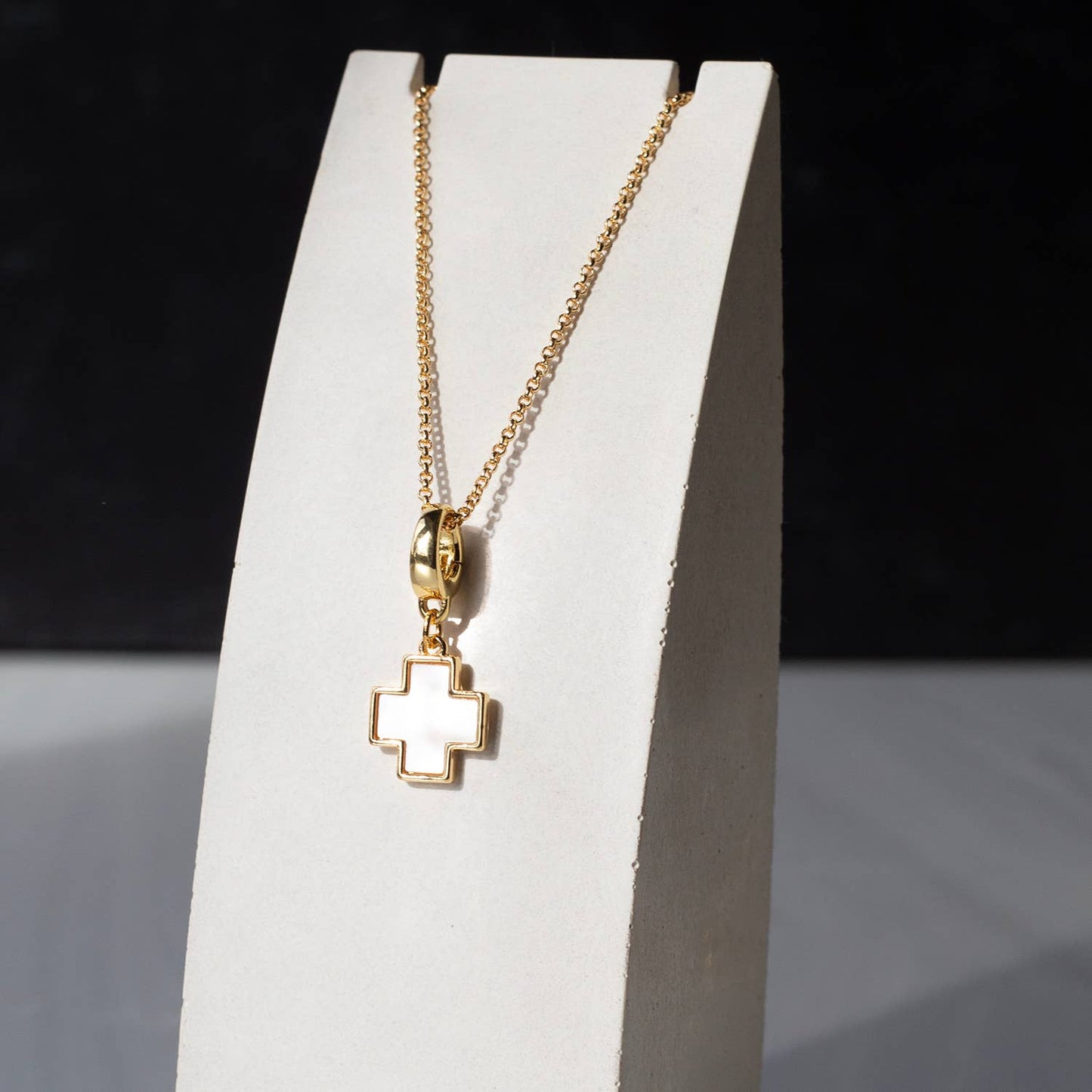 Pearl Cross Charm