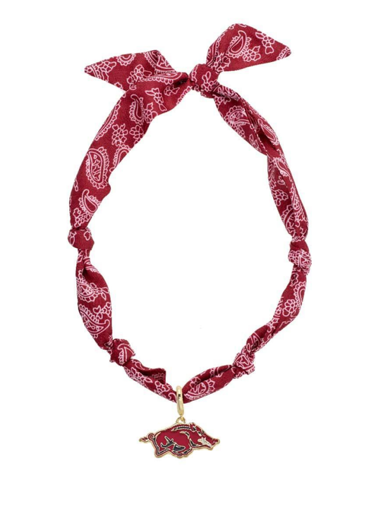 Arkansas Razorbacks Logo Bandana Scarf Necklk lm