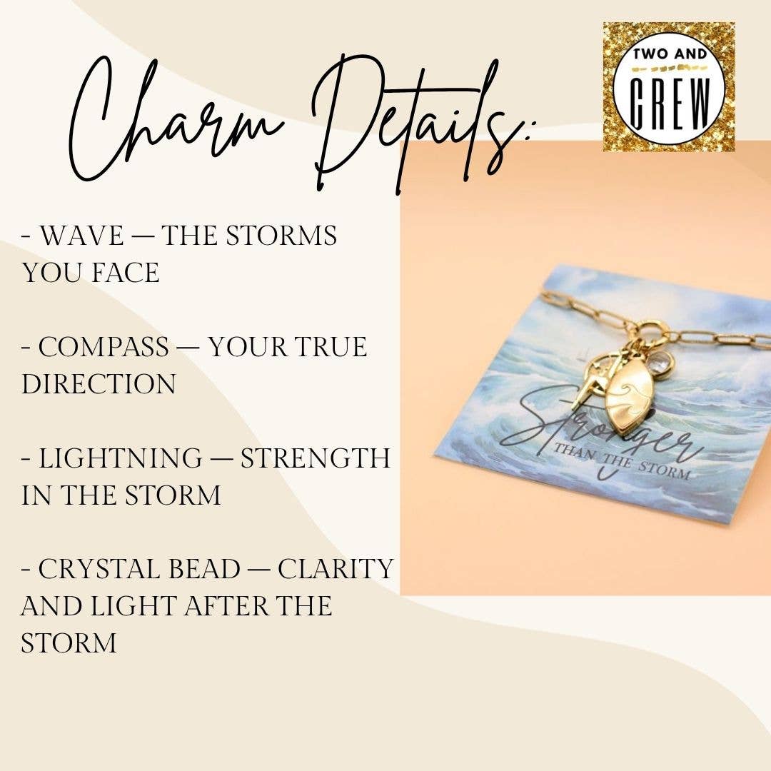 Stronger than the storm charm necklace