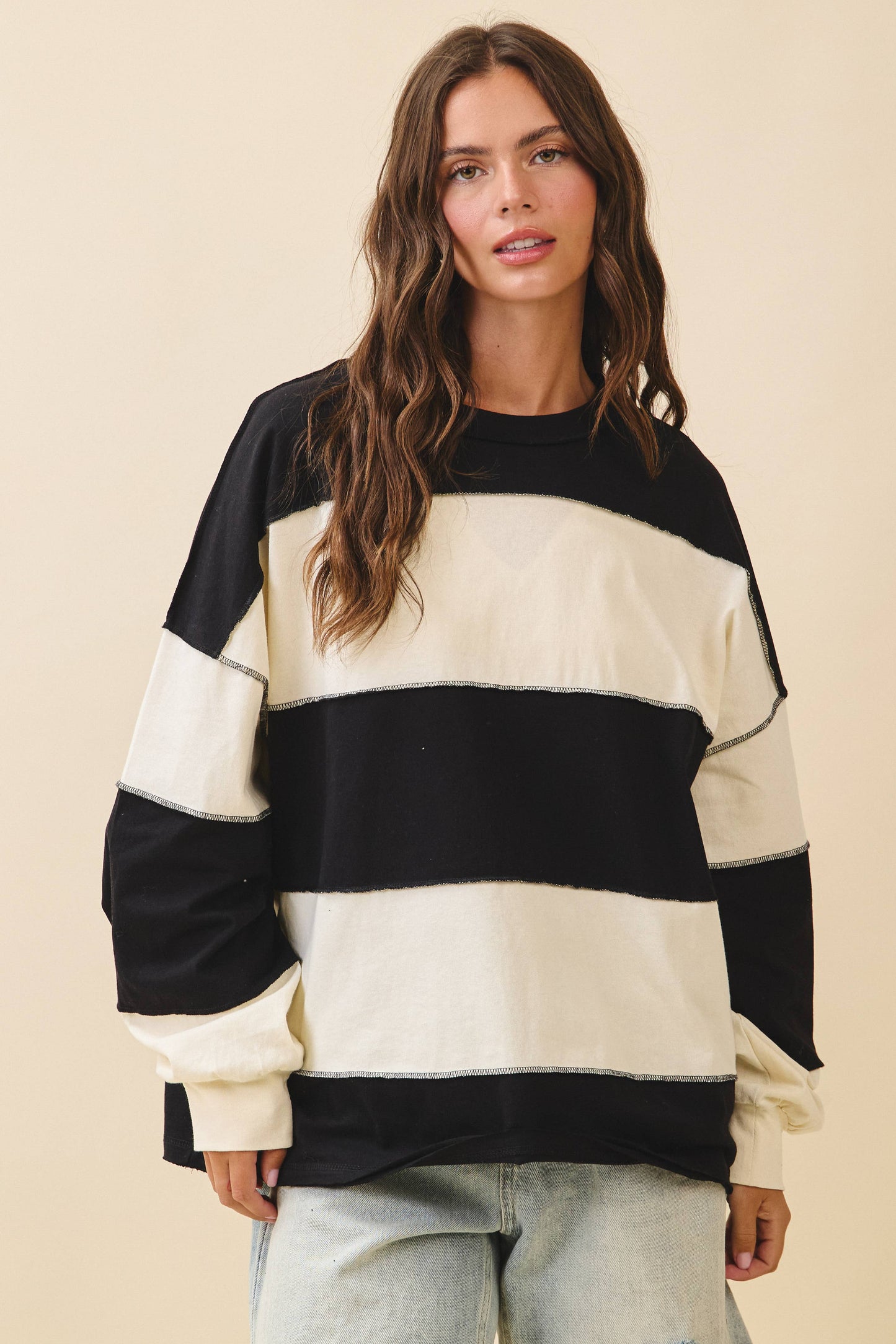 Black Stripped Top