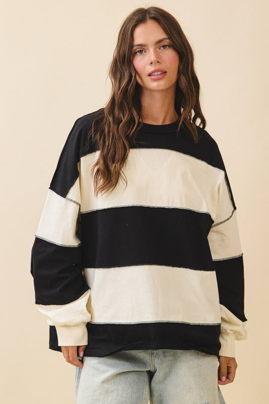 Black Stripped Top