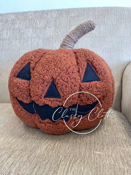 Halloween Pumpking Sherpa Pillow