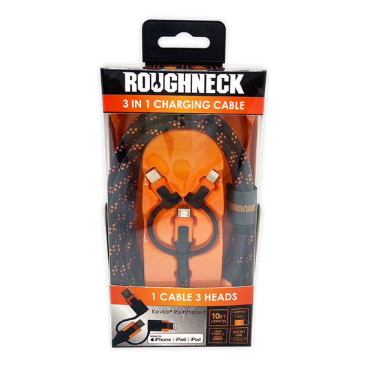 Roughneck 10ft 3-in-1 Charging Cable