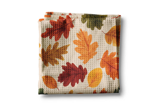 Autumn Leaves Foliage Fall Picking Farm Kitchen Towel Waffle