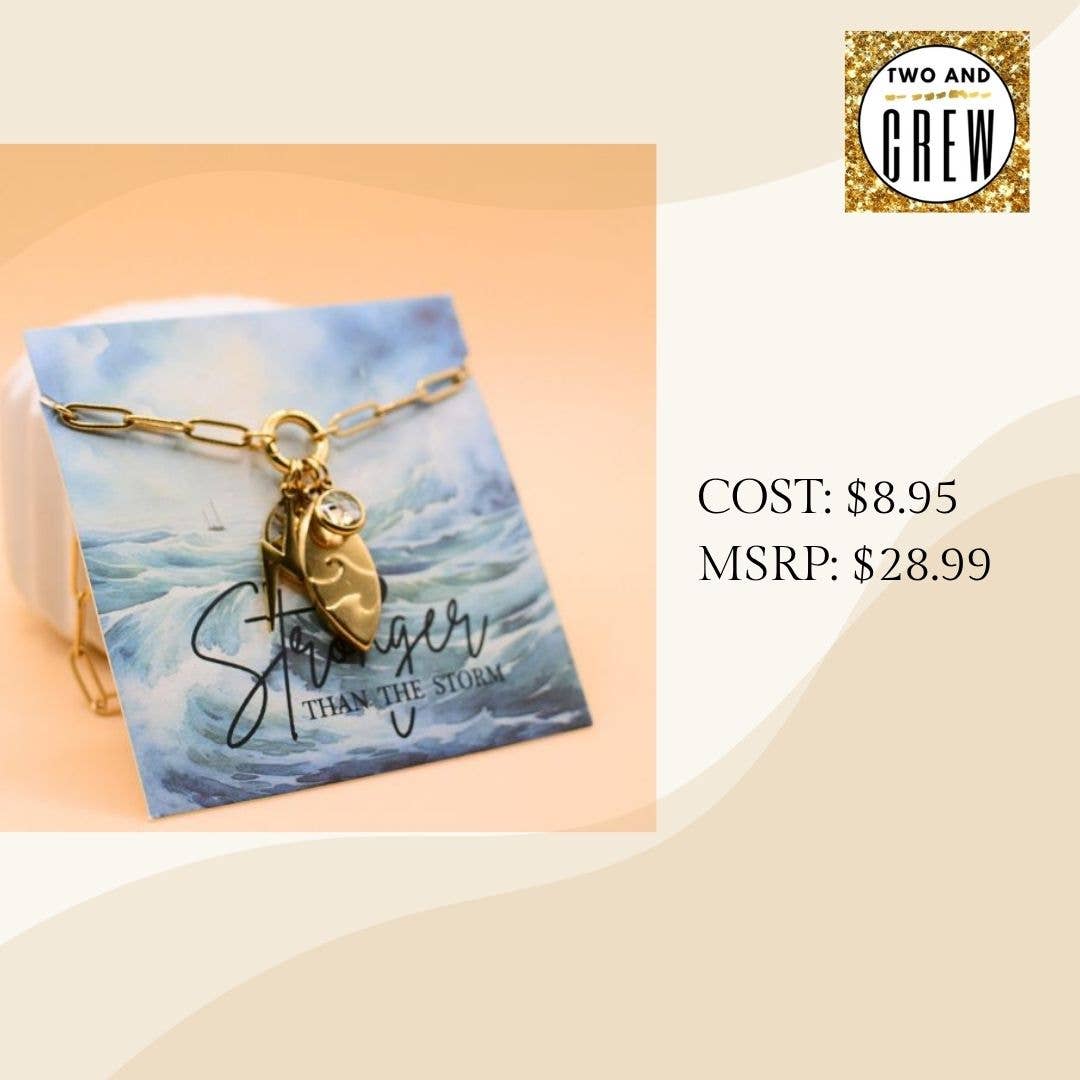 Stronger than the storm charm necklace