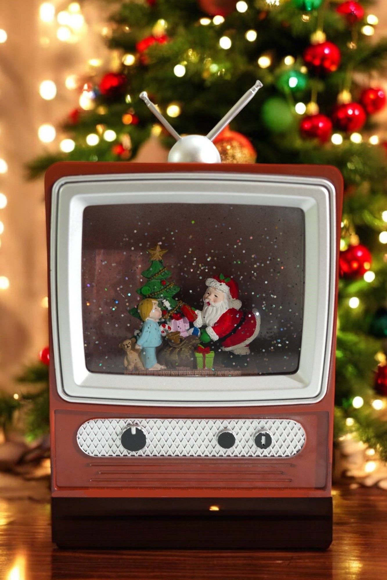 Musical Retro Style TV Christmas Morning Lantern