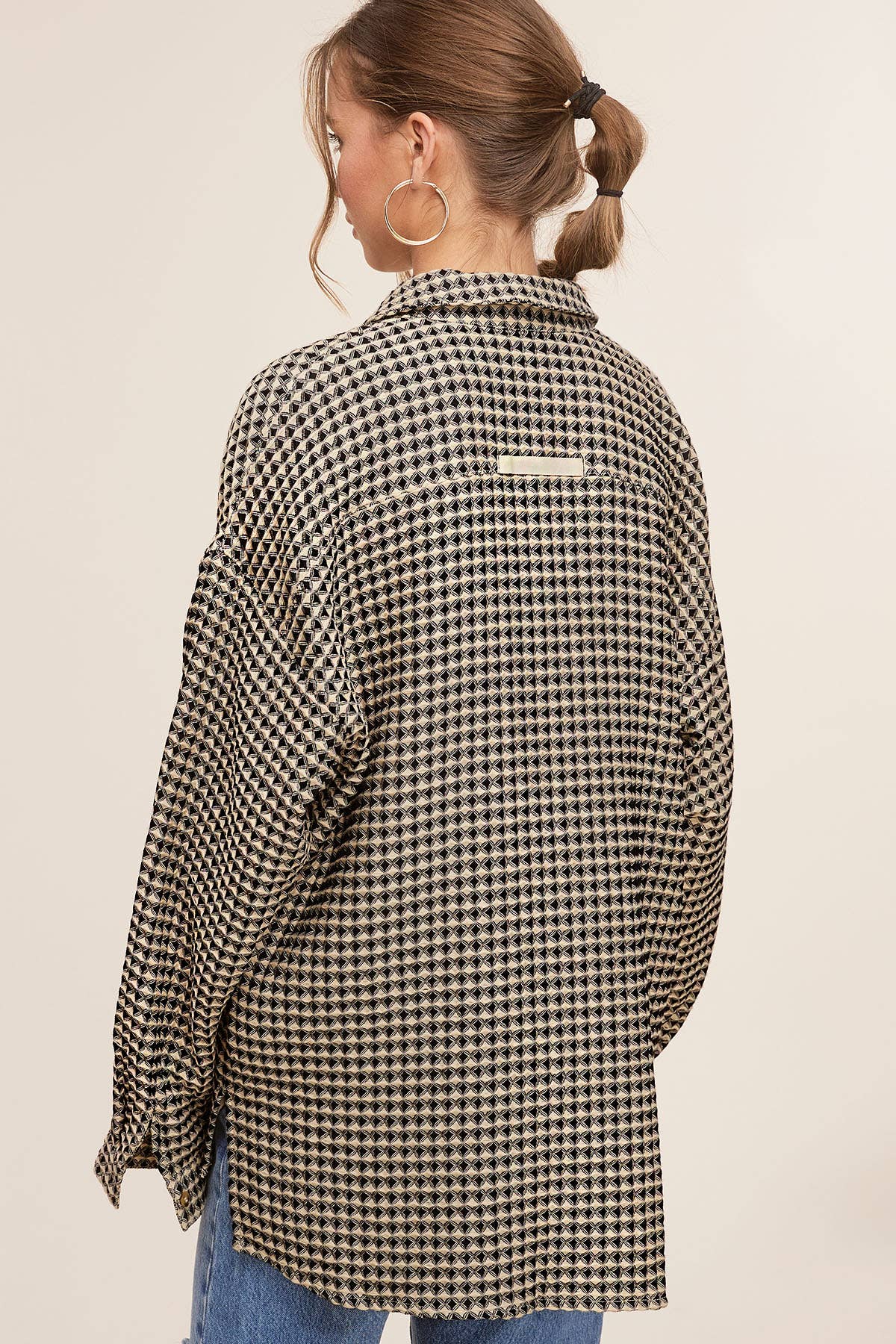 Waffle Oversized Button Down Shacket