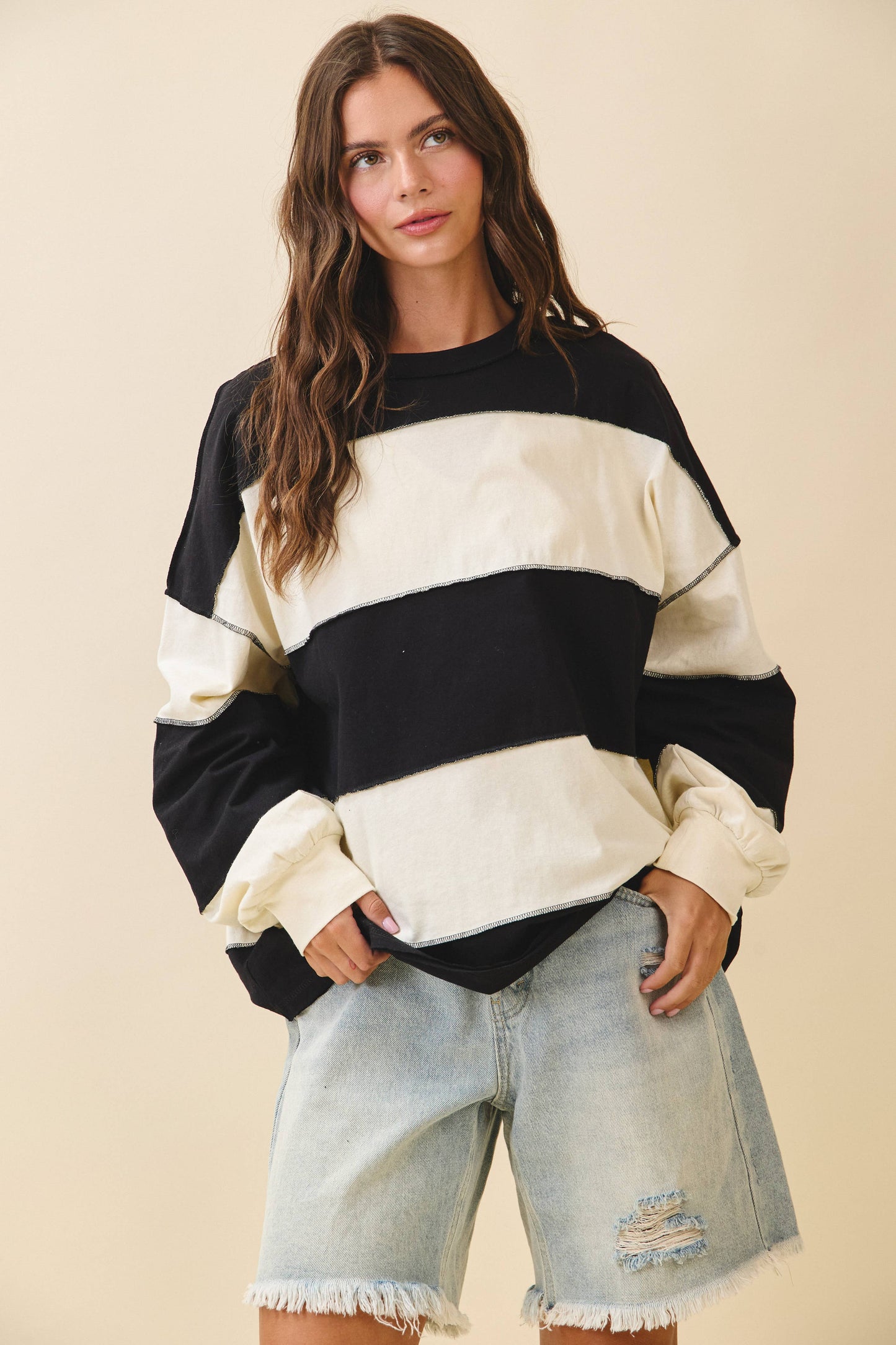 Black Stripped Top