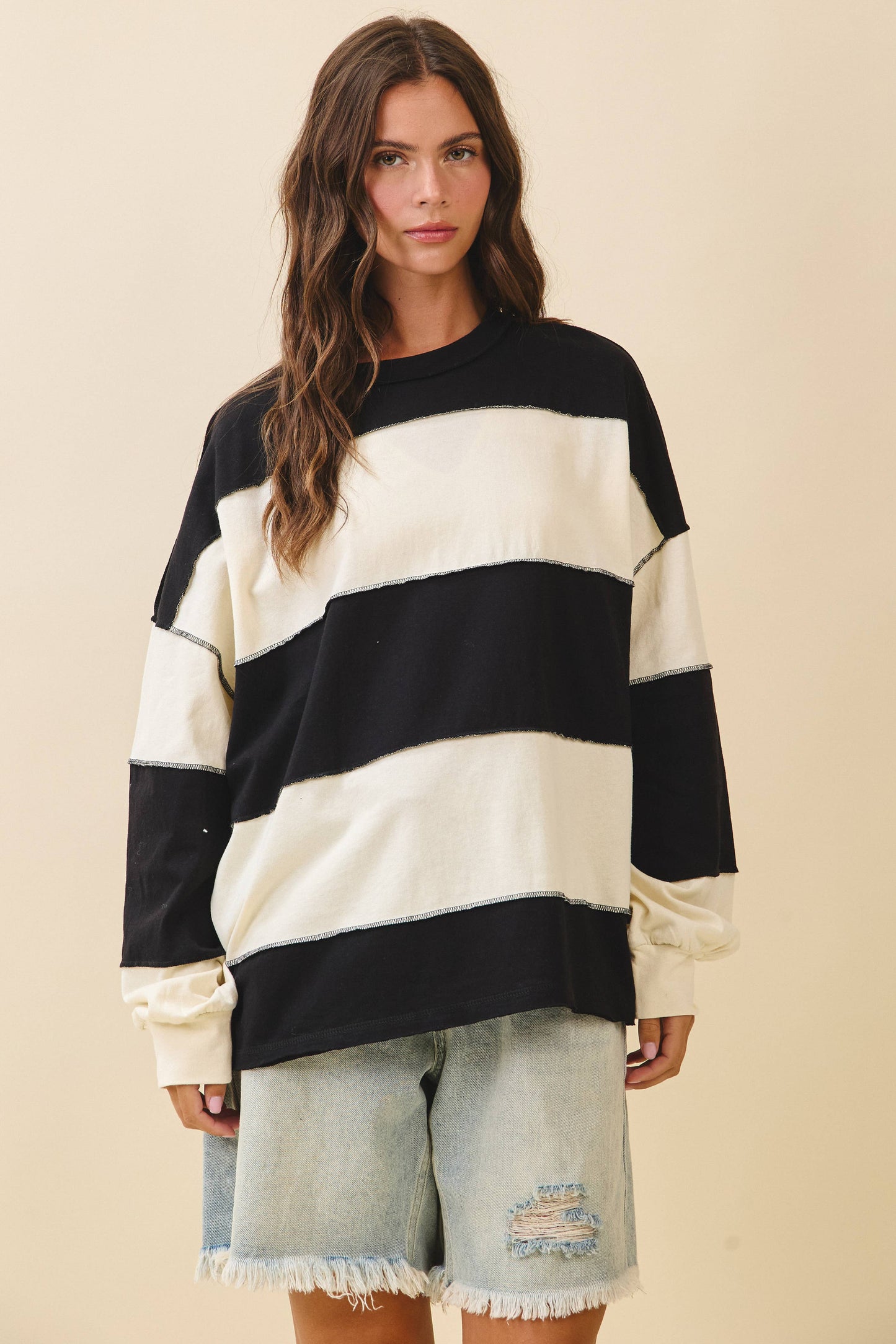 Black Stripped Top