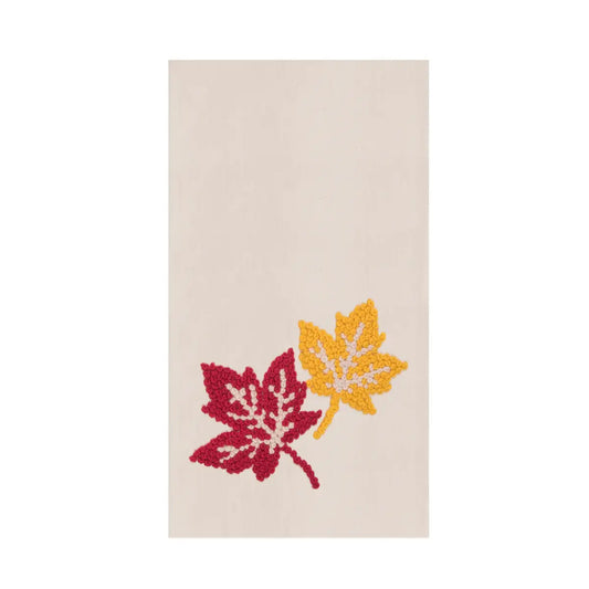 Fall/Harvest Leaves French Knot Kitchen Towel