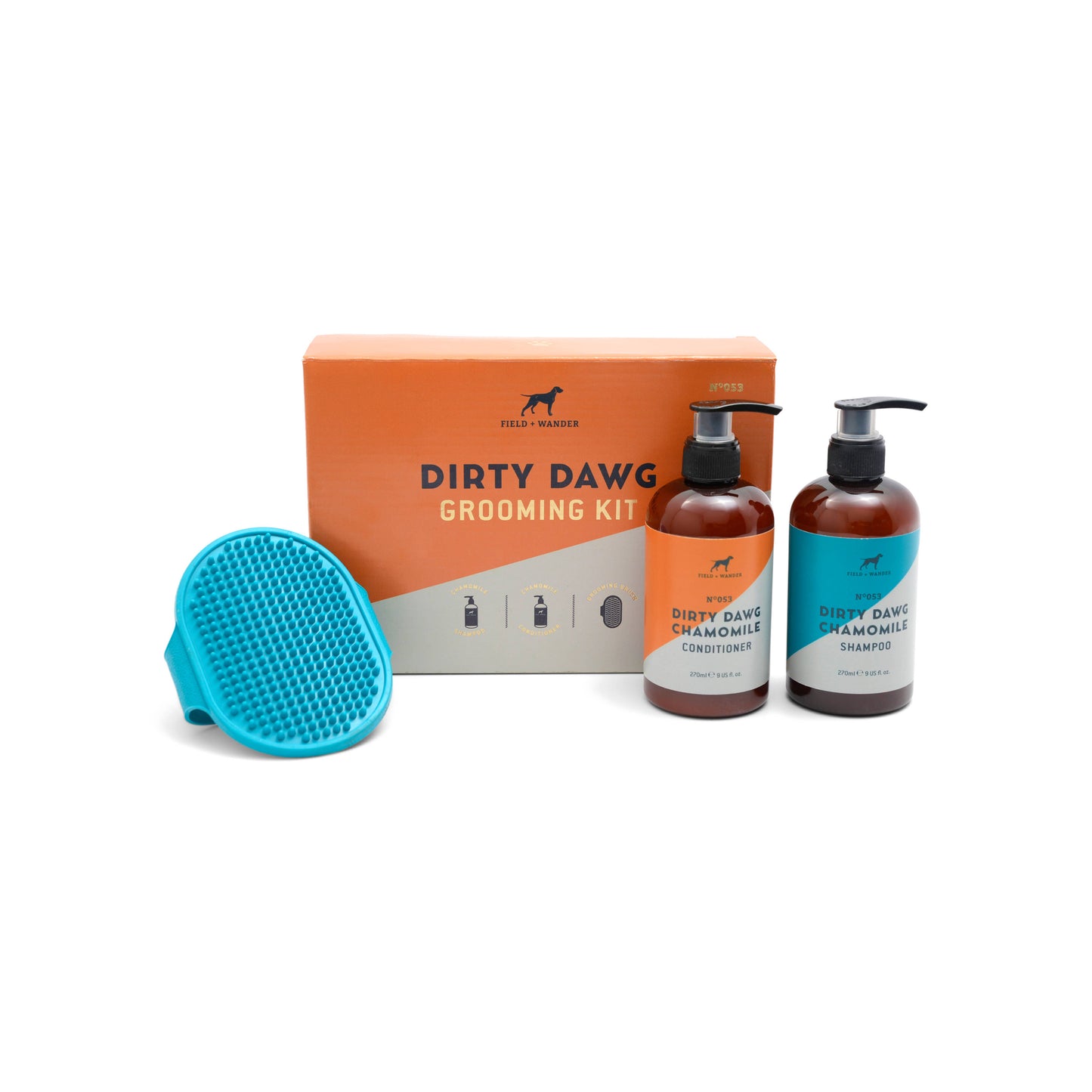 Dirty Dawg Grooming Set: Shampoo, Conditioner, Brush