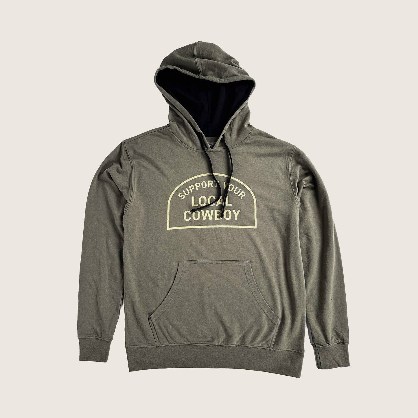 Support Your Local Cowboy Green Hoodie