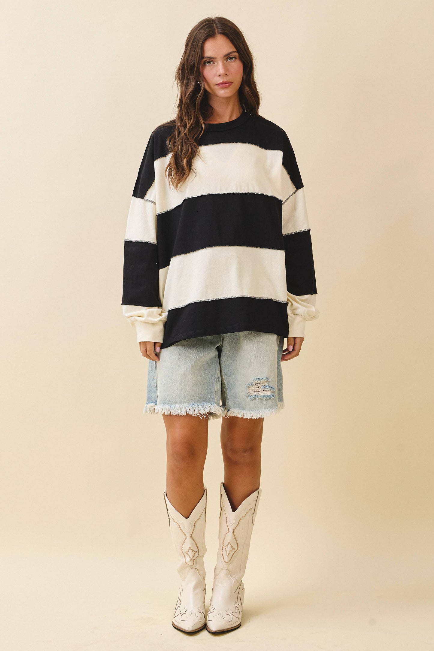 Black Stripped Top