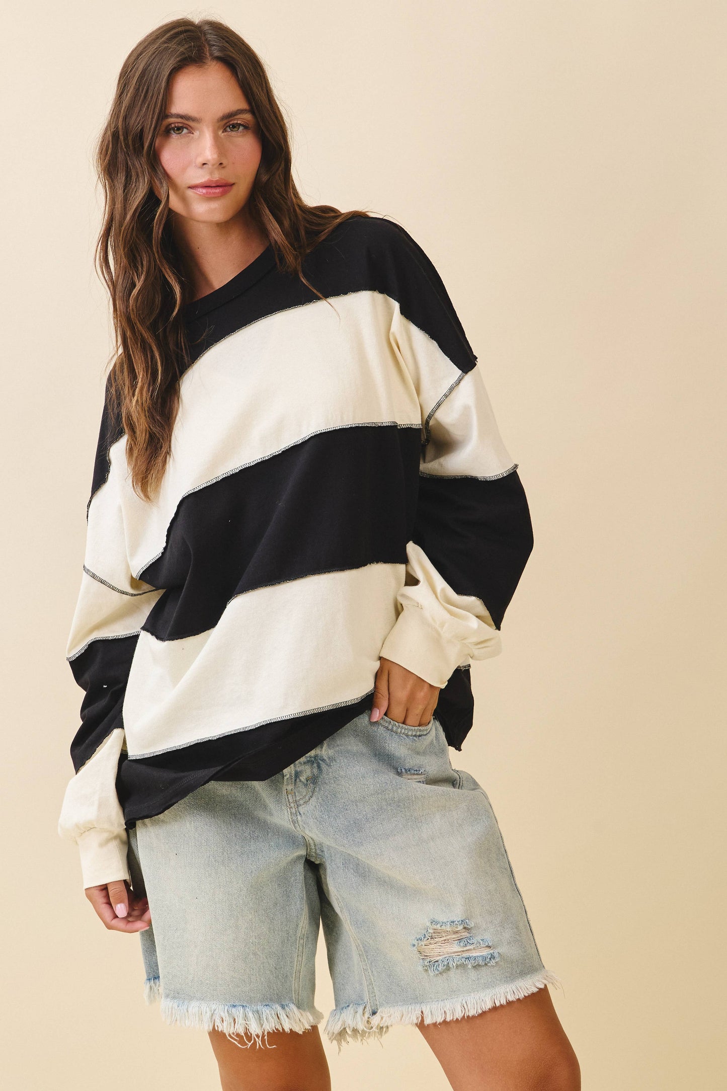 Black Stripped Top