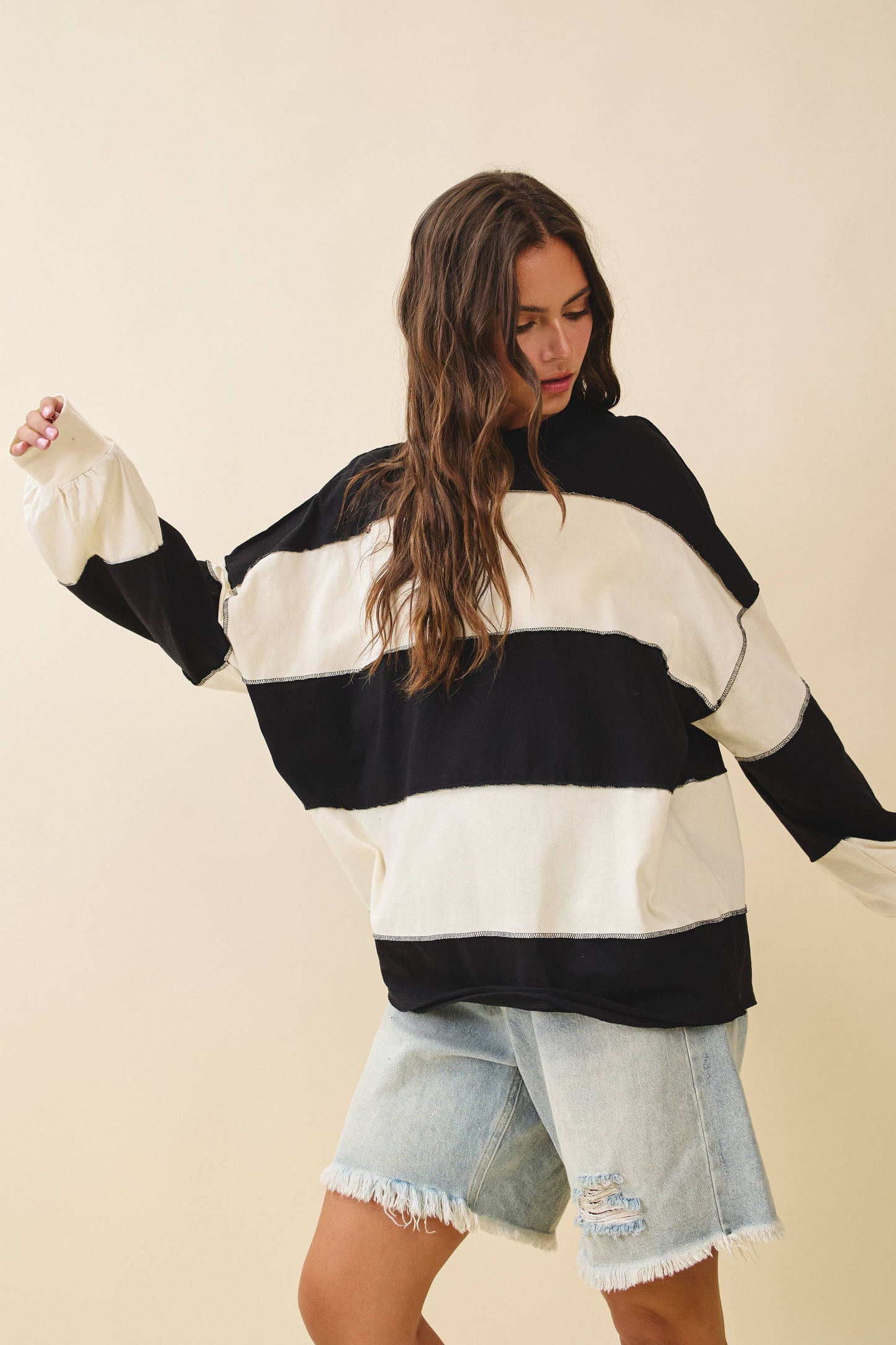 Black Stripped Top