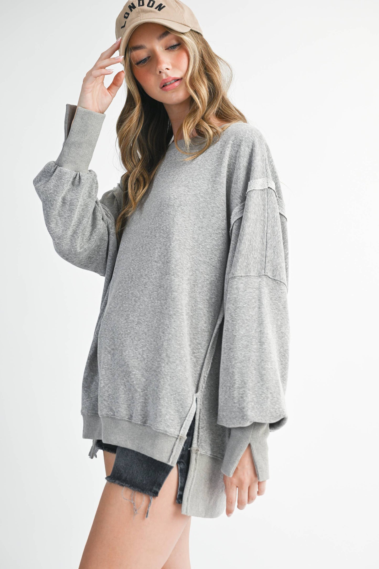 Oversized Gray Top