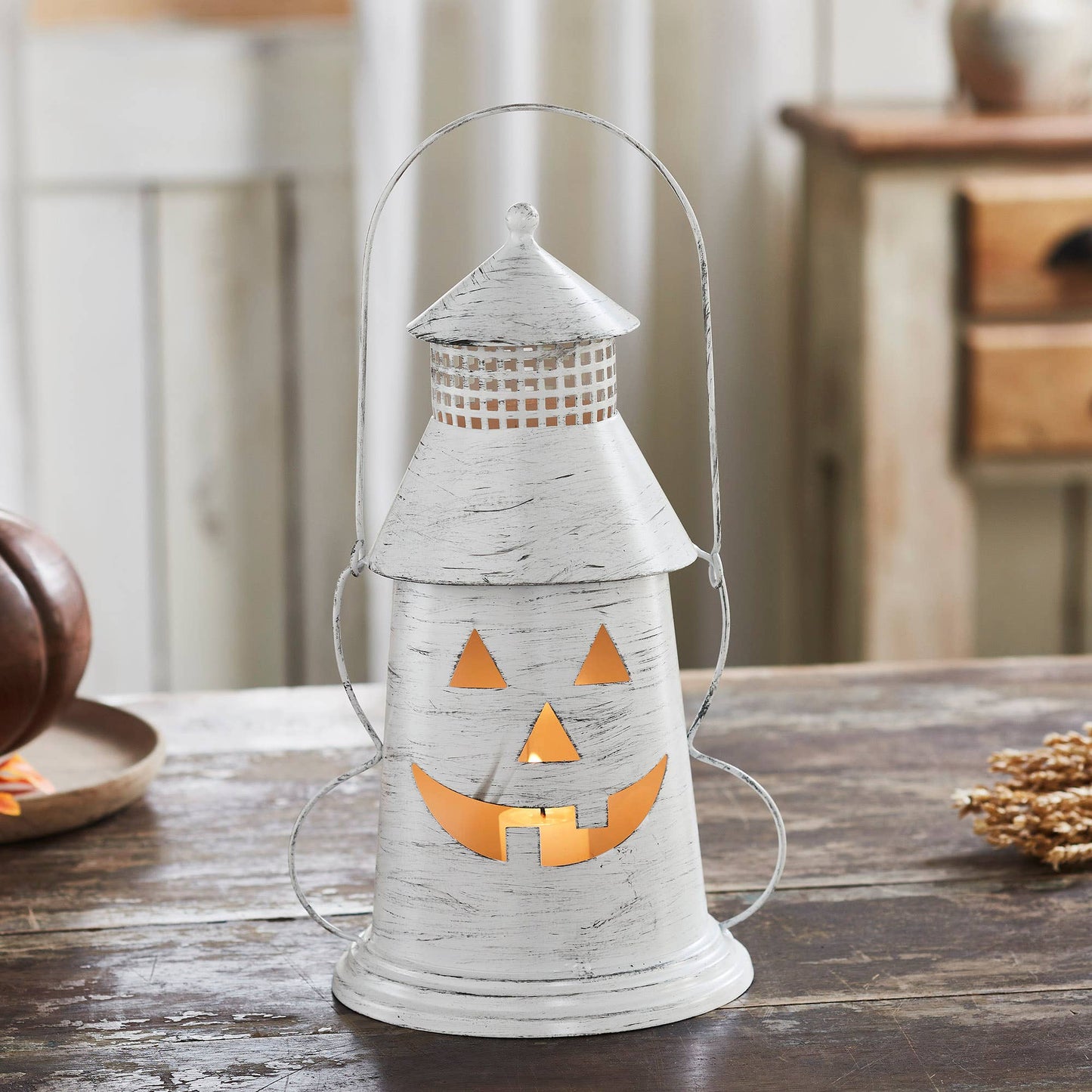 Halloween Metal Lantern Candle Holder Accent