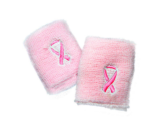 Pink Ribbon Sport Sweat Wristbands: