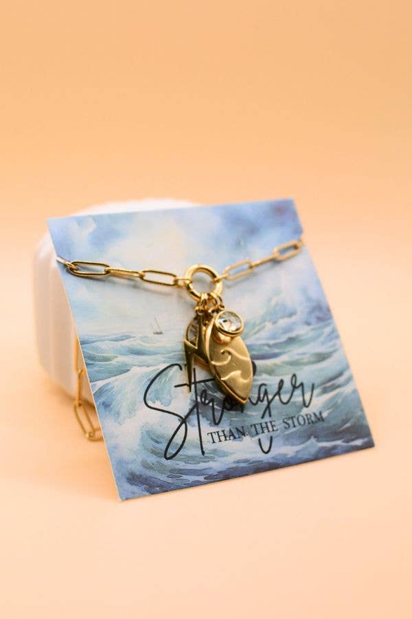 Stronger than the storm charm necklace