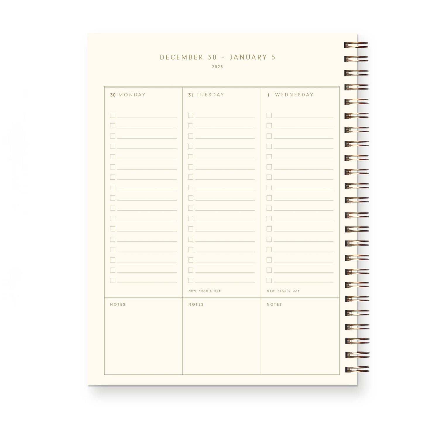 2025 Retro Dated Weekly Planner