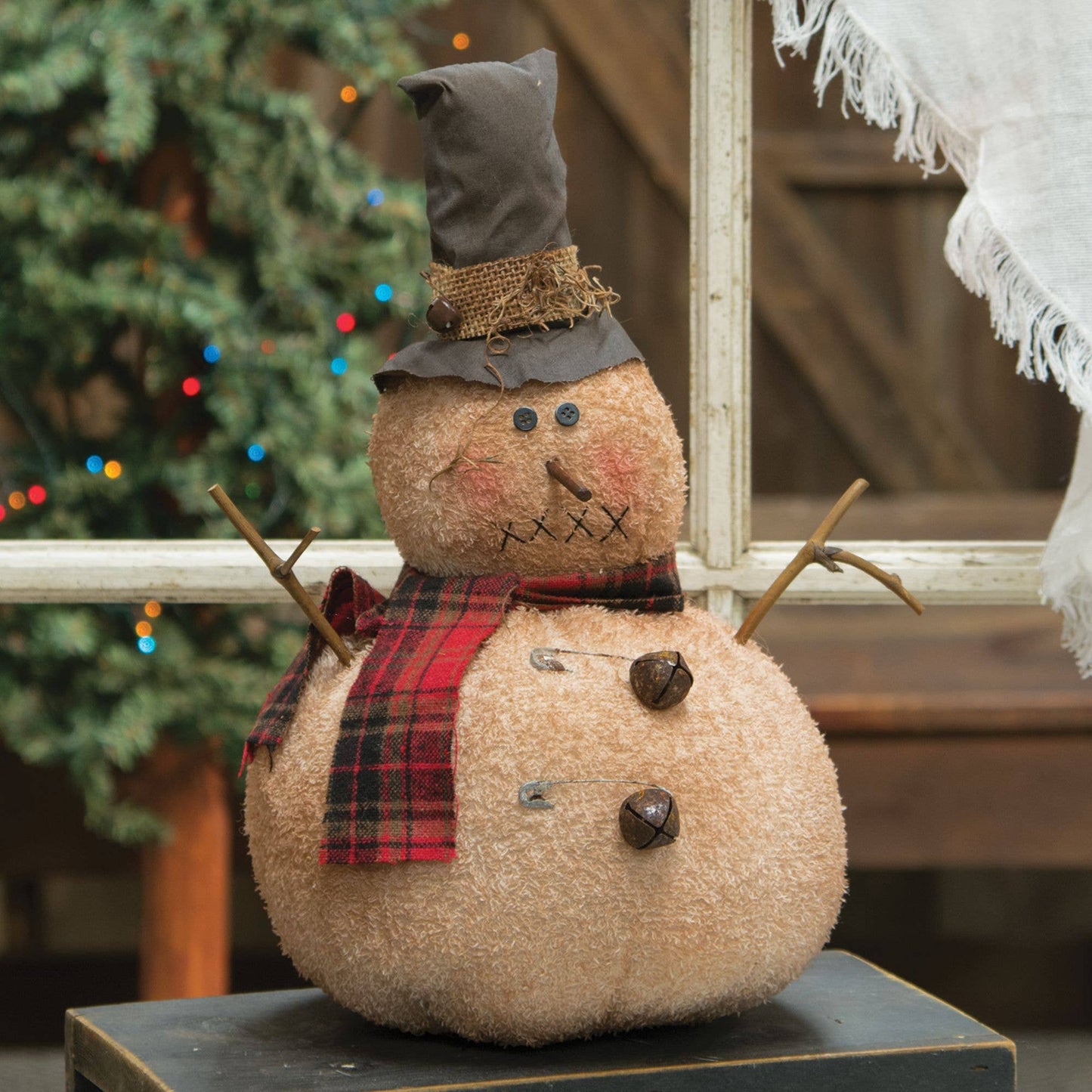Jingle Bell Snowman Plush Tabletop Decor