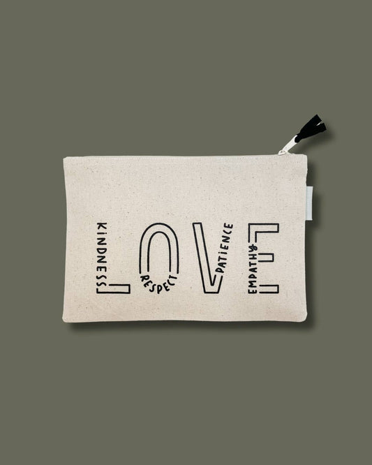 LOVE Large Canvas Zipper Pouch